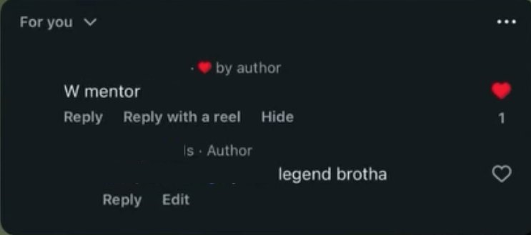 Comment on a reel