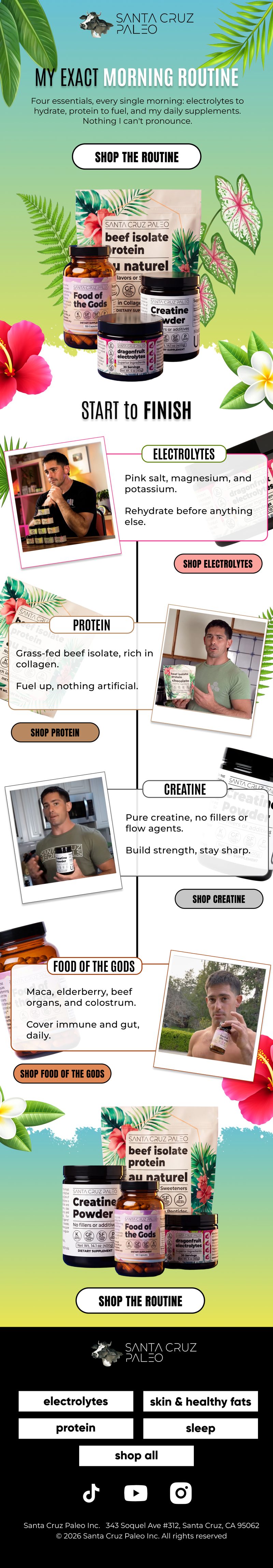 Santa Cruz Paleo welcome email: my exact morning routine